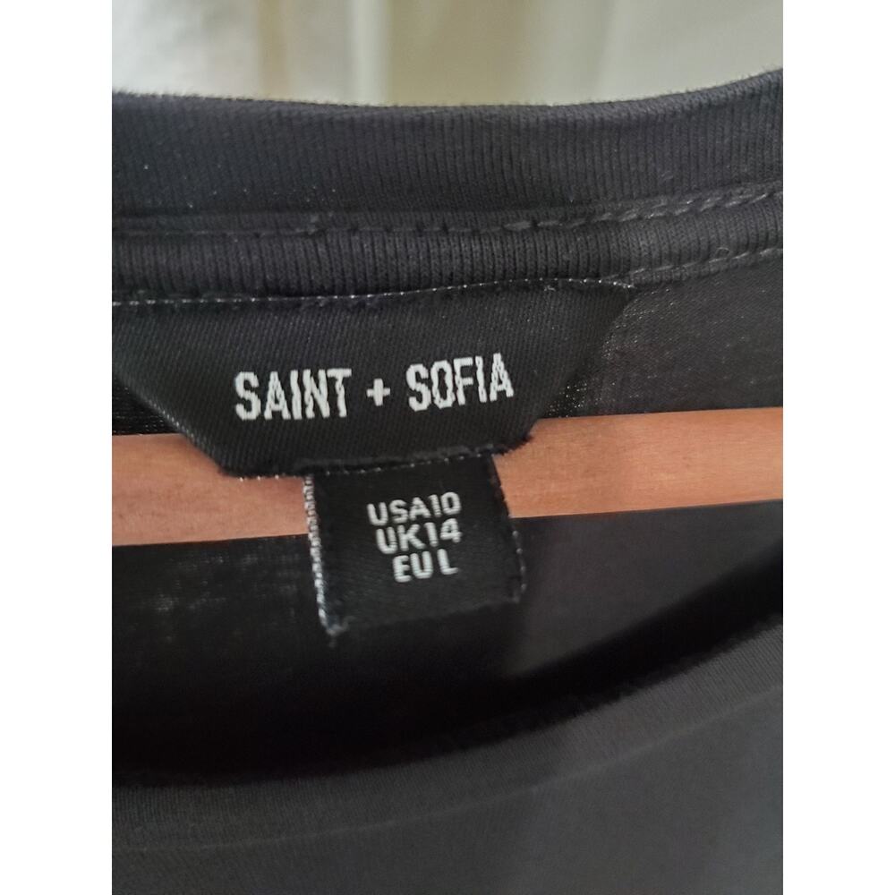 Saint + Sofia Greenwich Gold Rock N Roll Maxi Dress Size 10 - Picture 8 of 8